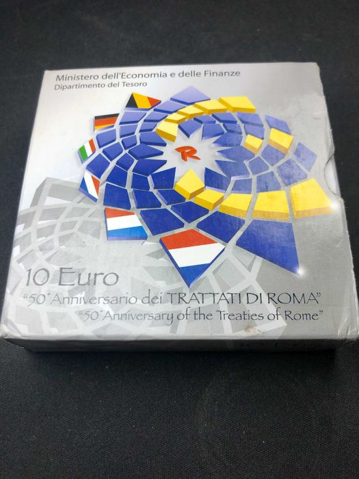 Itália 2007 - Estojo Prata Proof 10€ -50º Aniversário- Tratado de Roma