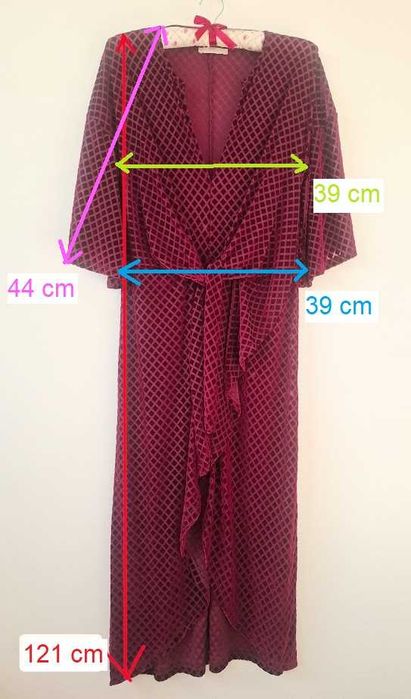 Vestido midi Zara em veludo bordeaux tamanho S/M como novo