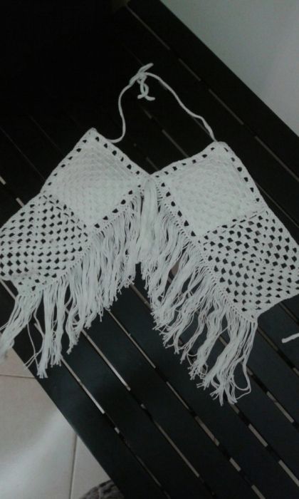 Top croché branco