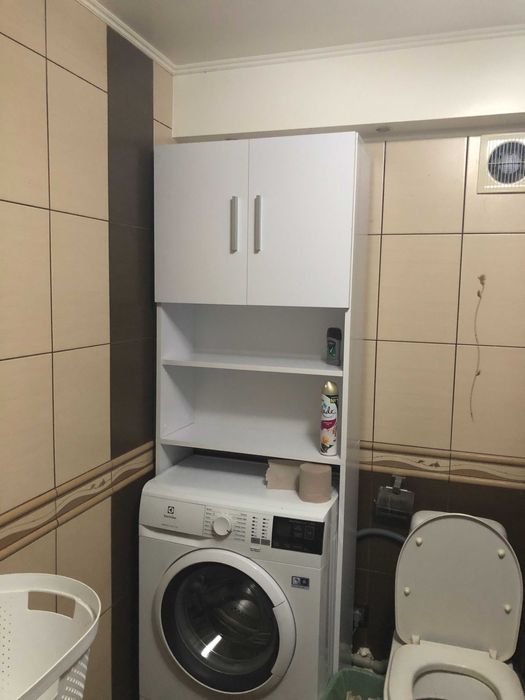 Влагостойкий шкаф с полками в ванную под стиральную машину ДСП МДФ