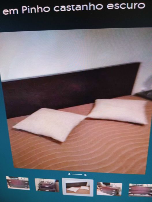 Mobília quarto em Pinho castanho escuro