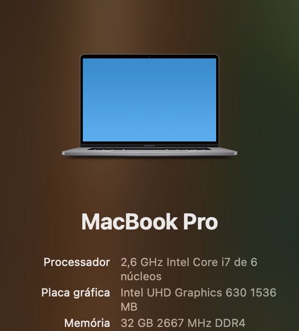 MacBook Pro 16" 2019 i7 6-Core 32GB RAM 512GB SSD Bateria como NOVA