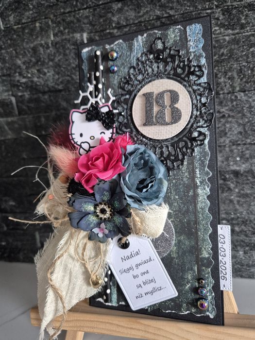 Kartka urodzinowa 18 Hello Kitty