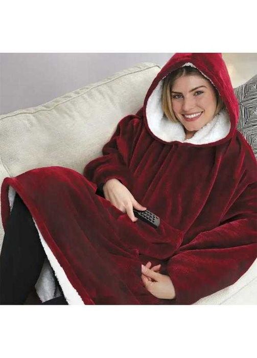 плед з рукавами і капюшоном huggle hoodie оверсайз, теплий