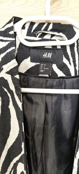 Żakiet marynarka zebra H&M 34
