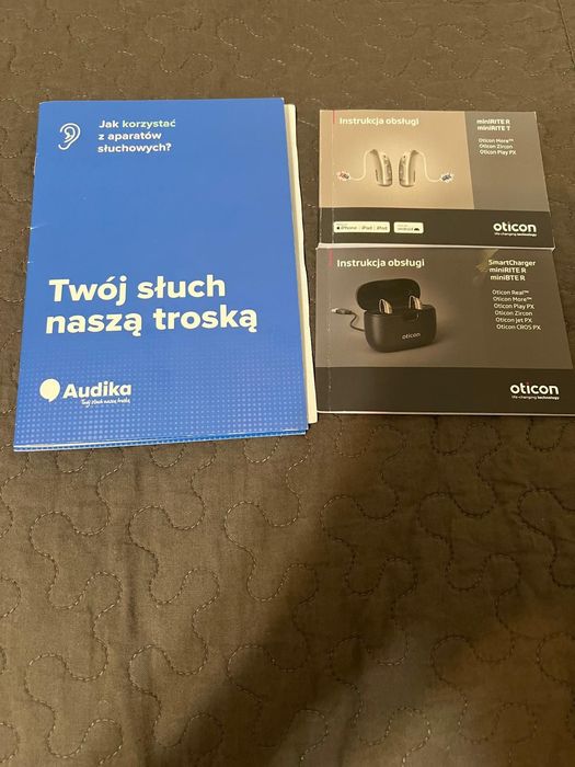 OTICON ZIRCON 1 miniRITE R – nowy, komplet, stan idealny, gwarancja, ładowarka