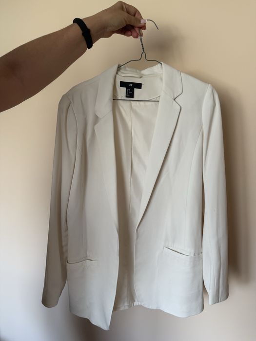 Marynarka jasna kremowa h&m