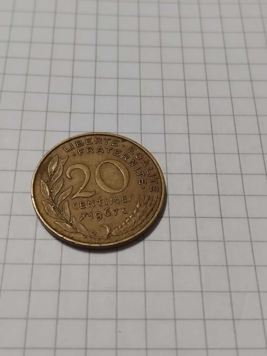 Moeda 20 centimes 1967  França