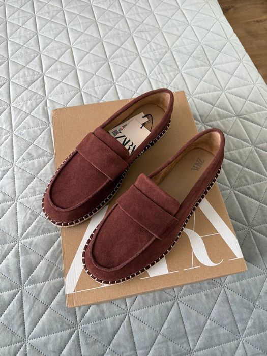Еспадрильї, сліпони , лофери Zara шкіра