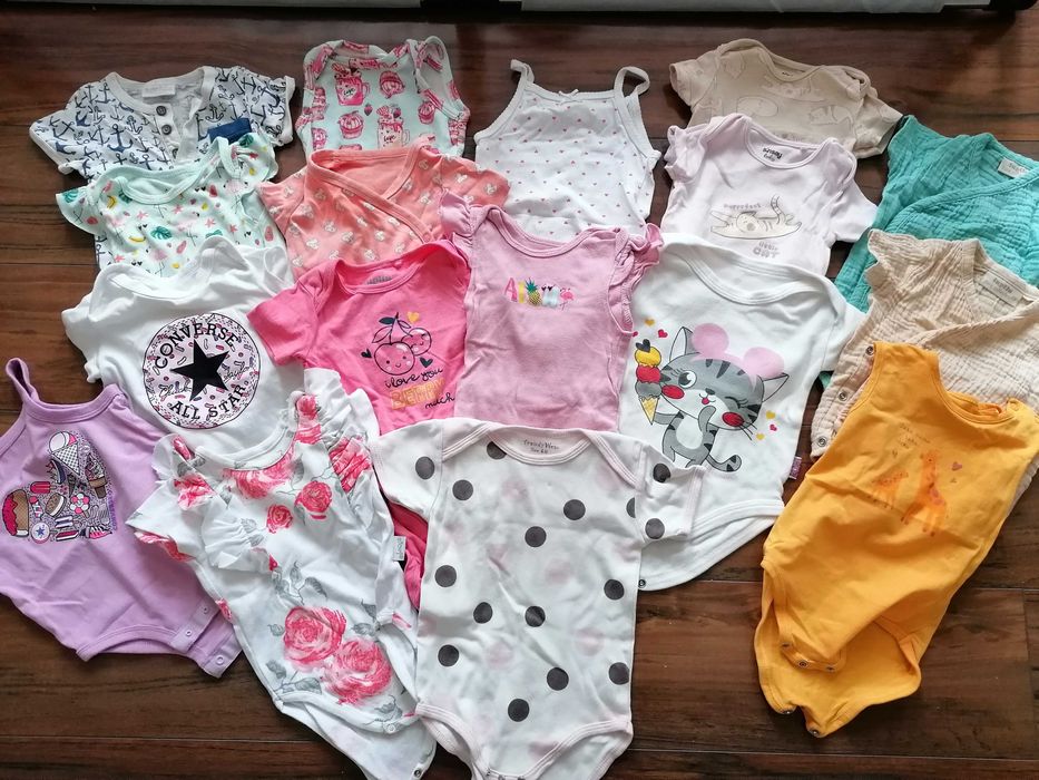 Mega paka zestaw ubranek dla niemowlaka dziewczynki roz.68 wiosna lato