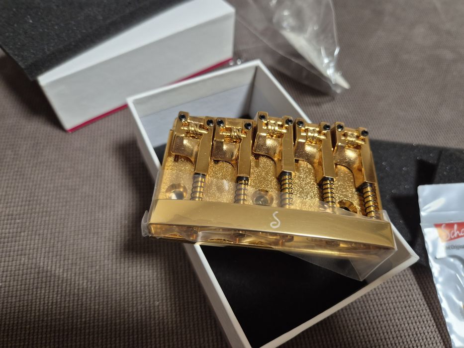 Schaller High Mass 5 String Bass BRIDGE  Rollers Badass Gold бридж бас