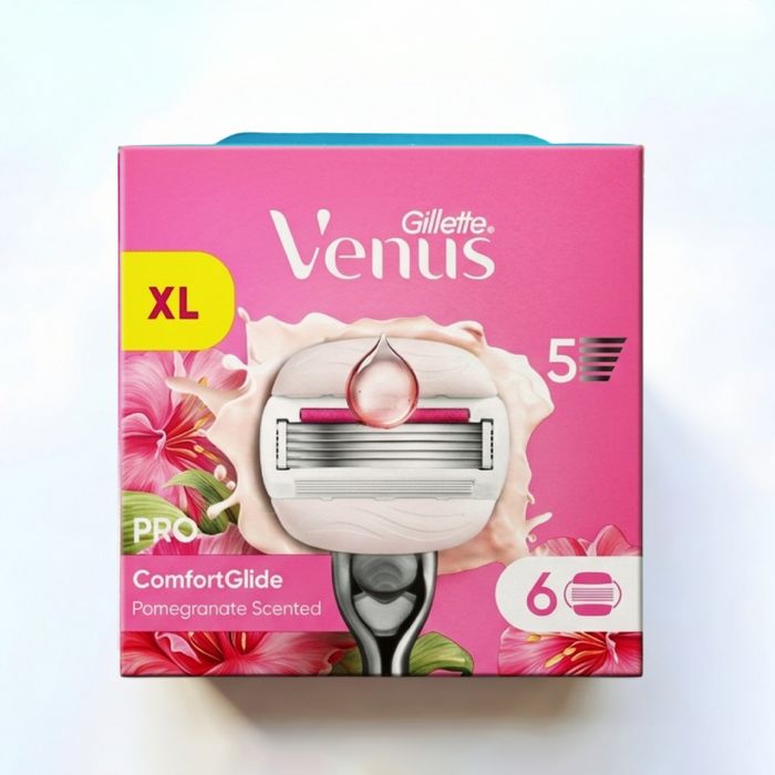 6 шт Змінні касети Gillette Venus 5 PRO Comfortglide Pomegranate Olay