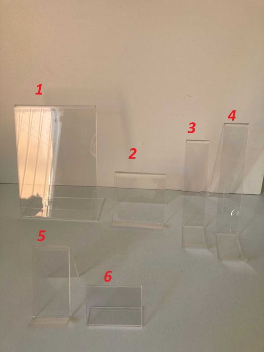 Expositores em Acrilico de Diversos Tamanhos (A4, A5, Cartões, etc)