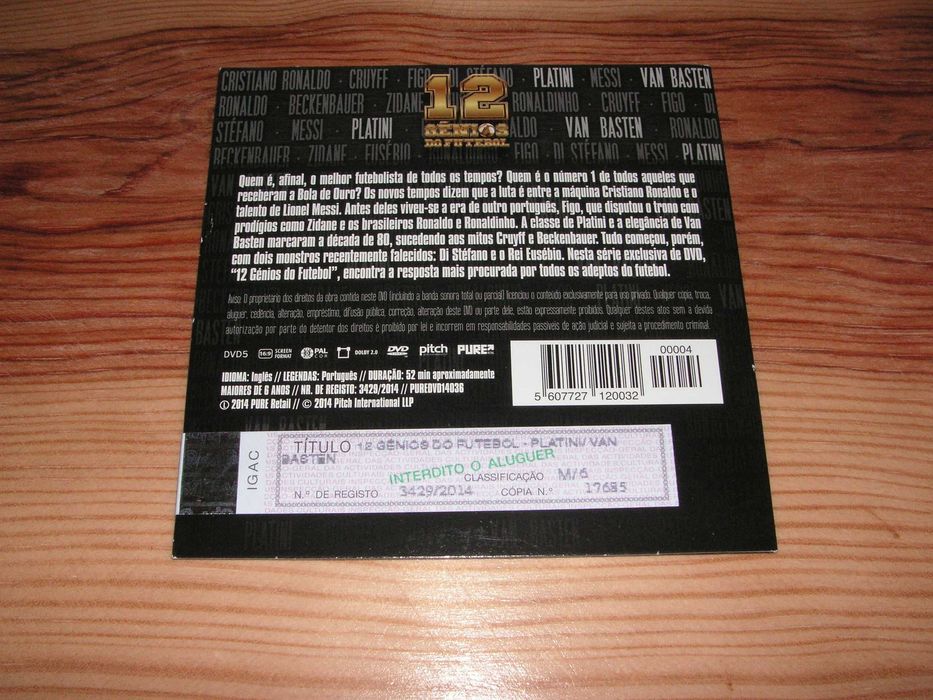 DVD ´S 12 Génios do Futebol  - Colecção Completa (Selados)