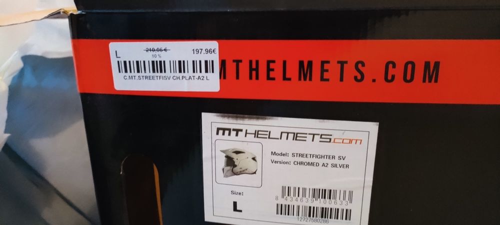 Capacete MT Streetfighter SV Chromed Silver Tam L