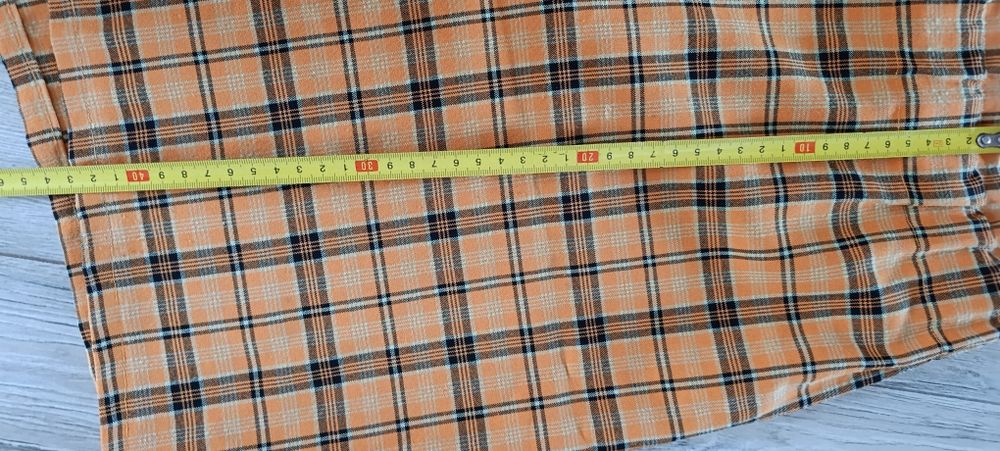 Spodenki w kratę rozm M-L wymiary na fotkach