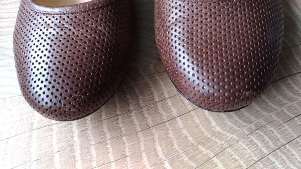 Skórzane baleriny brązowe rozm. 37.  jak nowe  24 cm