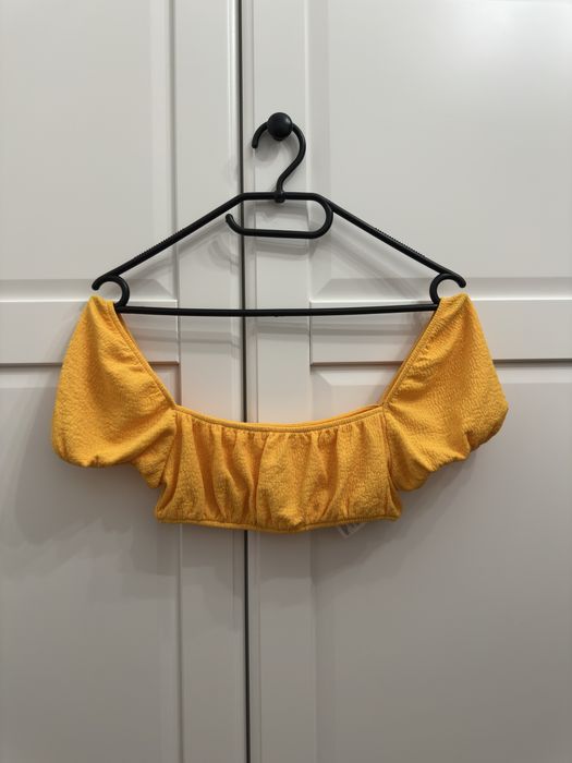 Nowy crop top braletka h&m croped pomarańczowy żółty viral
