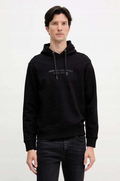 Armani Exchange 38 M Bluza Męska Czarna Z Kapturem Xm001294 D2472