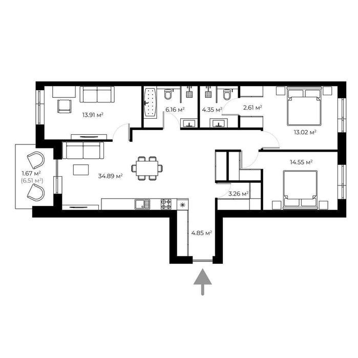3-кімнатна квартира | DREAM HILLS | Ужгород, DH 2.34