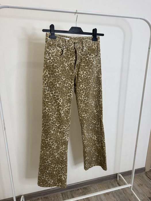 Zara джинси середня посадка trf wide leg леопардові