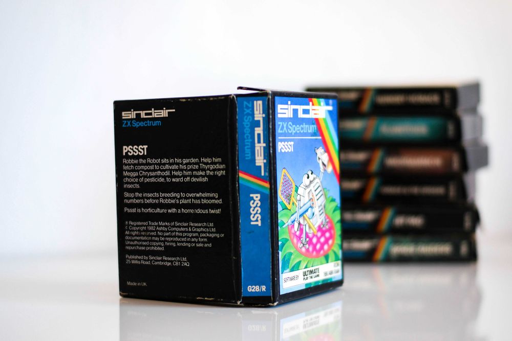 Gra na ZX Spectrum PSSST cartridge w pudełku