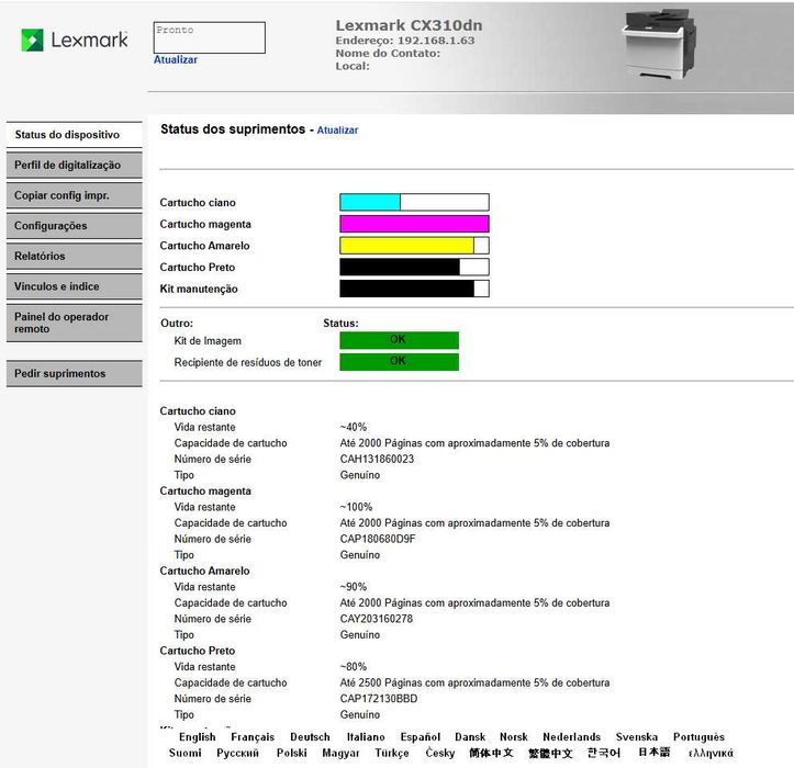Lexmark CX310dn laser a cores