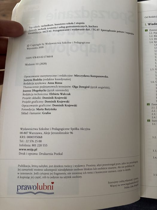 Sporządzanie potraw i napojów