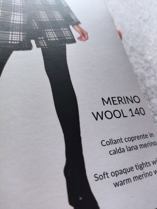 Ciepłe wełniane rajstopy z wełny Merynosa Merino Wool rozmiar 4/L.