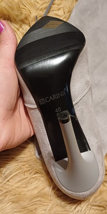 Szpilki kozaki Carini dlugie cappuccino 40