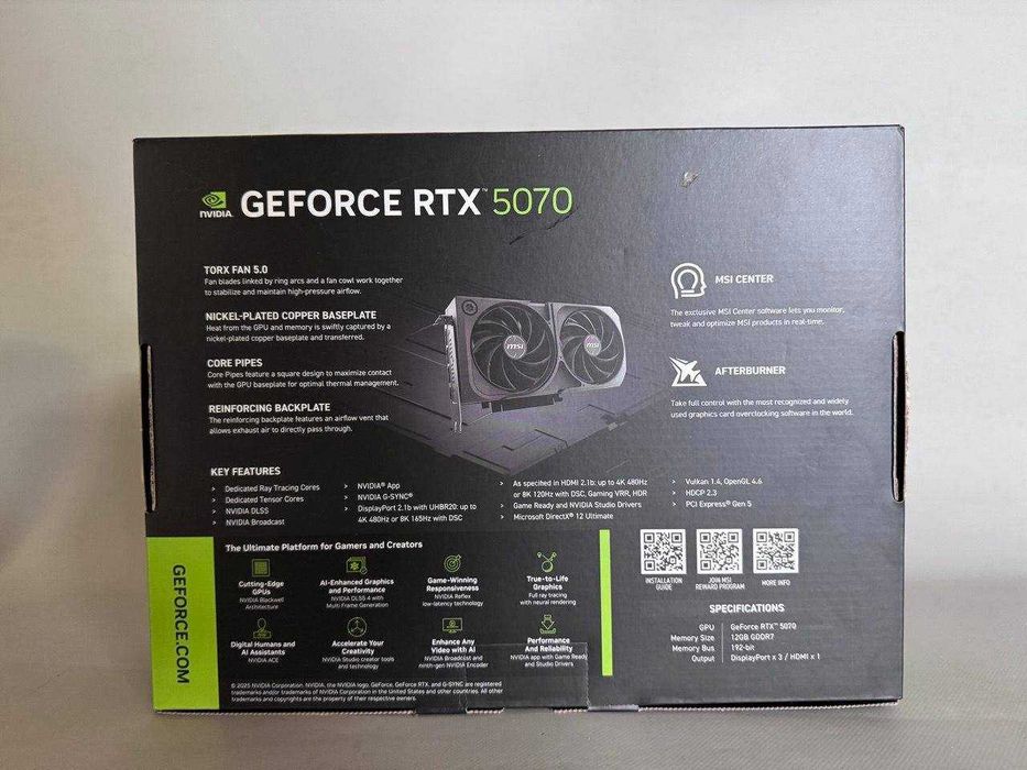 Видеокарта MSI GeForce RTX 5070 SHADOW 2X OC 2 шт. NEW!