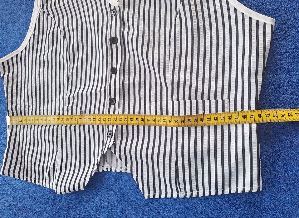 Elegancka kamizelka damska w paski biało czarne  XL
