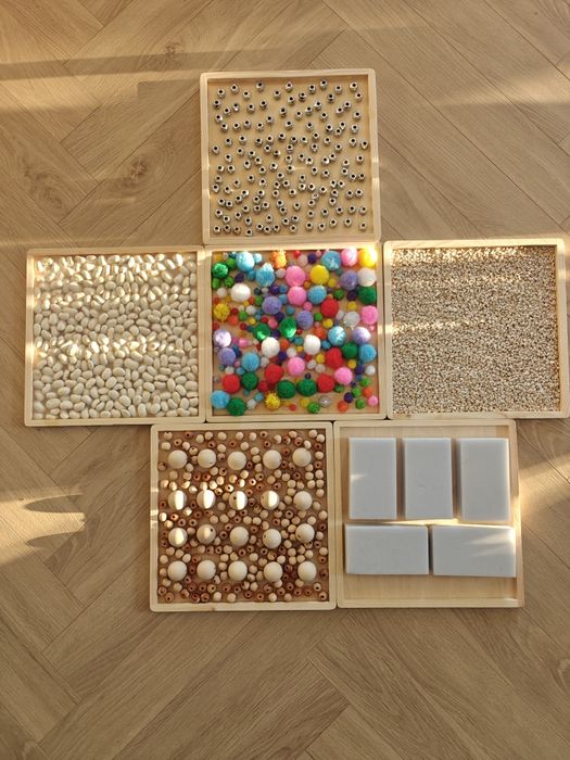 Panele sensoryczne, ścieżka Montessori 6 szt 25x25