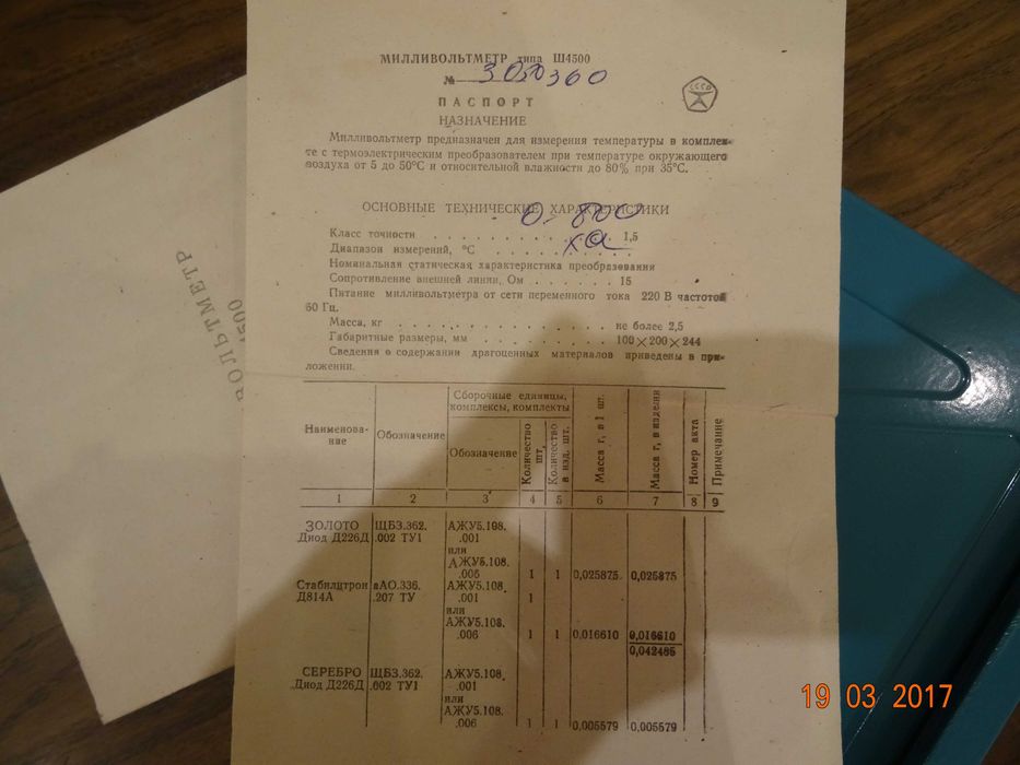 Милливольтметр Ш4500 (0-800 градусов)