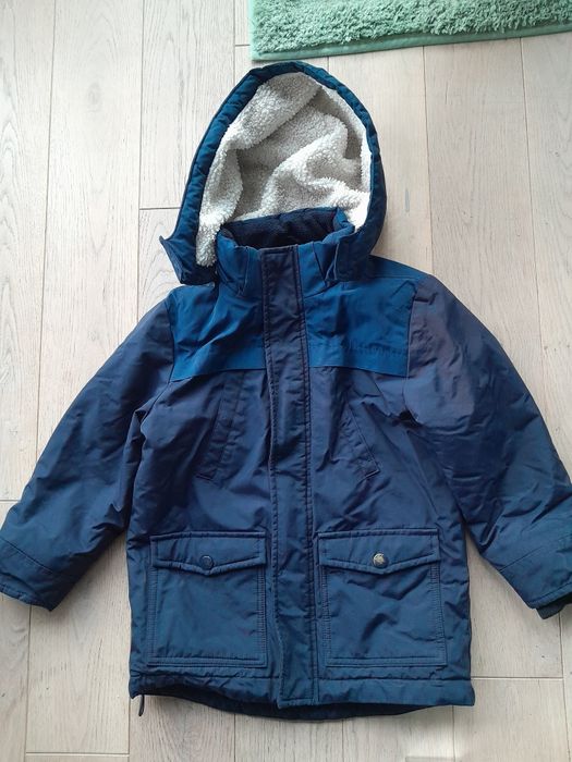 Cubus granatowa kurtka zimowa dla chłopca parka cool 104-110  next