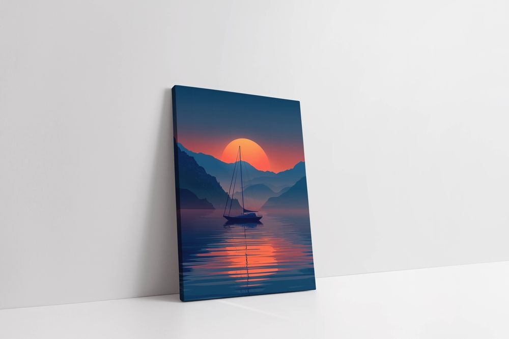 Obraz na płótnie "Zachód Słońca na Morzu" 90x120 cm