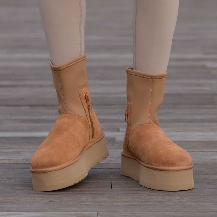Уггі UGG Dipper Boot High Chestnut (luxe) АКЦІЙНА ЦІНА | Угги натуральные жіночі