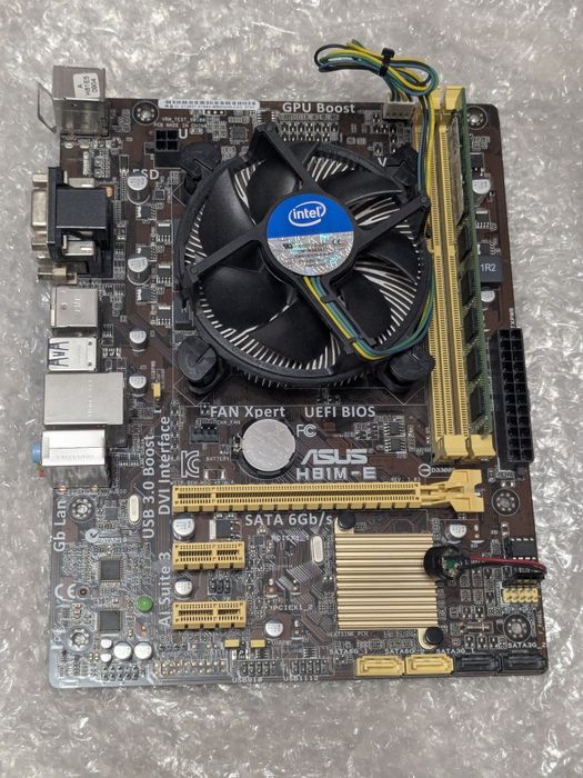 I3 4130, asus h81m-e, 8 gb ddr3, кабелі, термопаста