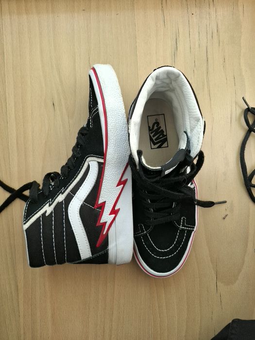 Czarne Buty vans old school red flame