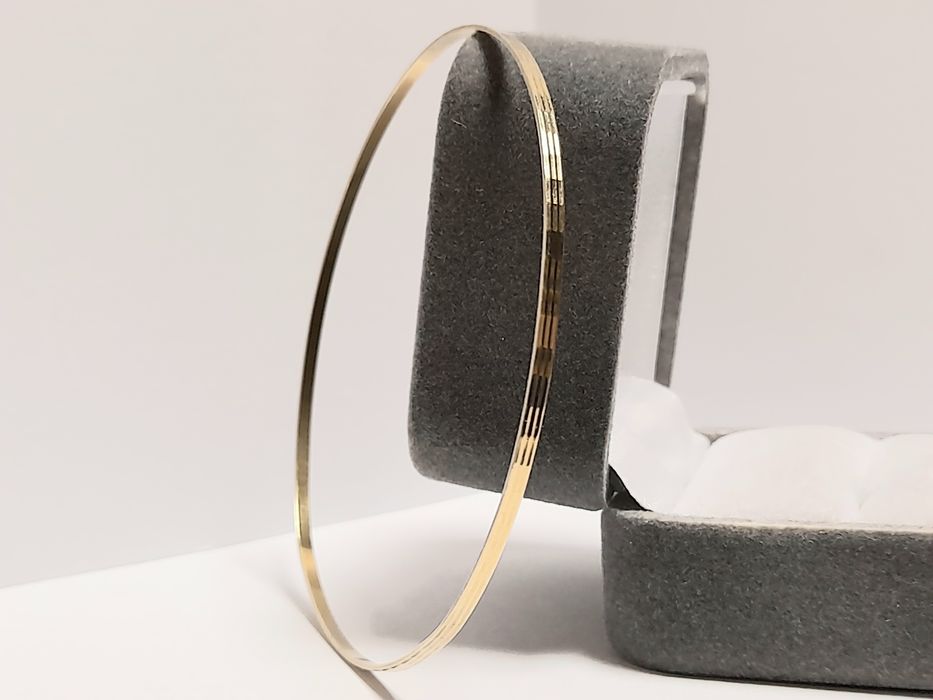 Bransoletka Bangle Kółko Diamentowana zloto