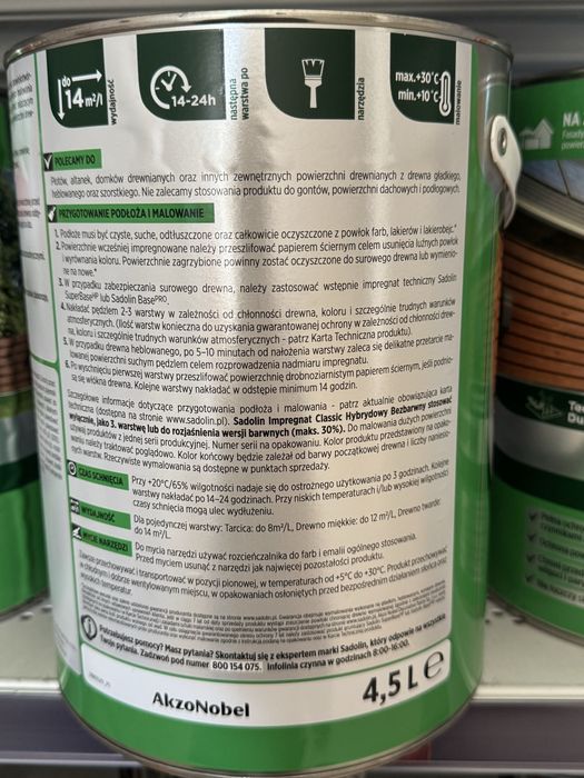 BWS - Impregnat Sadolin Classic Hybrydowy 4.5L