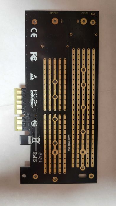 Переходник Адаптер PCI-E Dual M.2 SSD JEYI SK6 NVME (m Key)(b Key) SSD