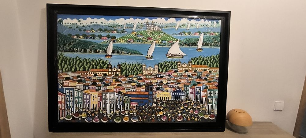 Vários quadros pintados a mão