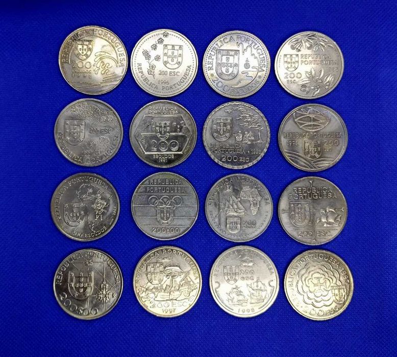 Lote de 16 moedas comemorativas 200 Escudos cuproníquel