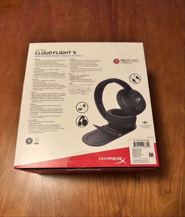 HyperX Cloud Flight S/Headset Gaming Wireless (PC/PS4/PS5) como novo.