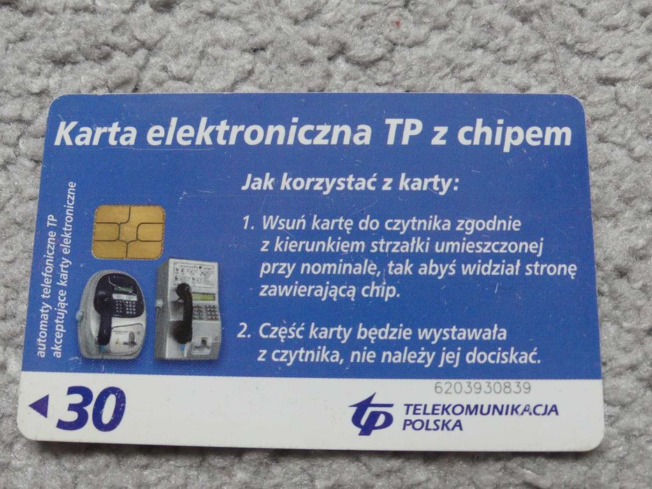 stara karta telefoniczna dla kolekcjonera
