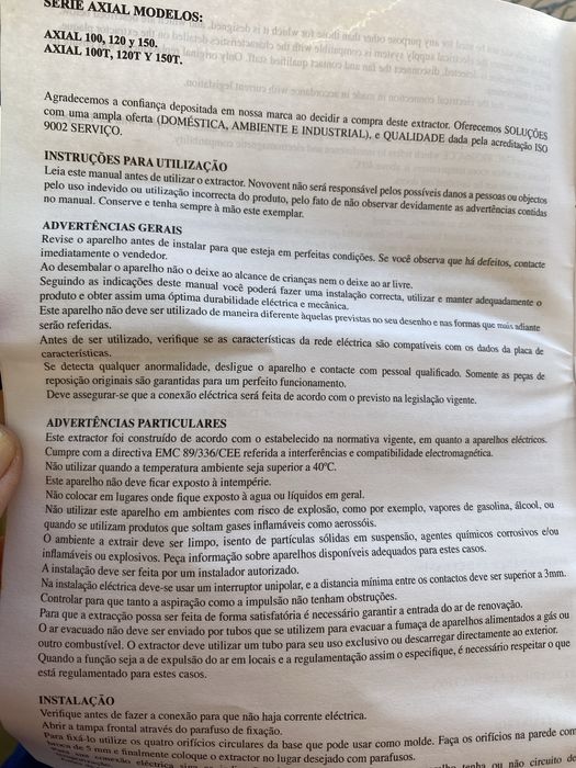 Extrator Axial 120 novo