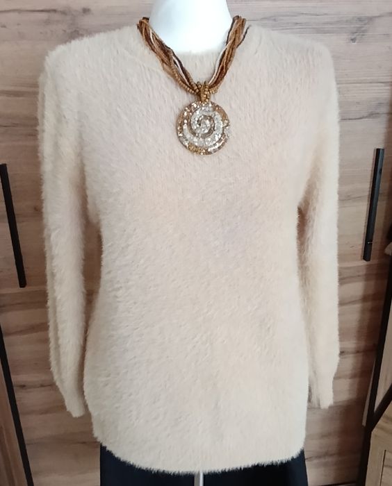 NOWY, puszysty sweterek camel 38/40 Only
