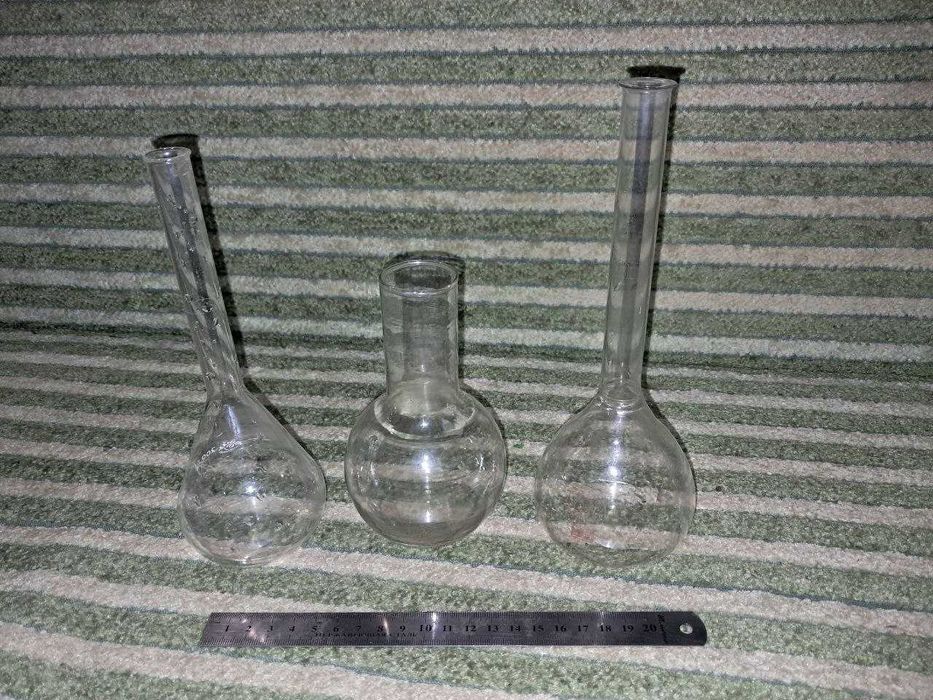 Три колбы, хим стекло