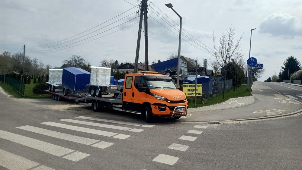 POMOC DROGOWA TRANSPORT 7T holowanie AutoLaweta Wynajem busa przyczep